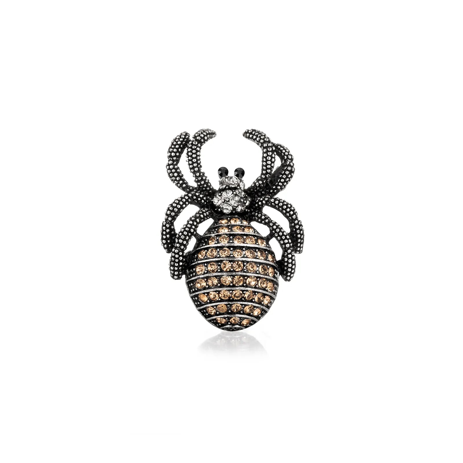 Ajatine Crystal Spider Brooch, vintage punk style insect jewelry
