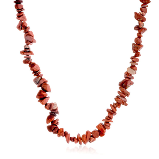 Red stone necklace for bohemian style and daily wear.